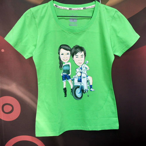 圓領短袖棉-綠 (不含Q版畫)